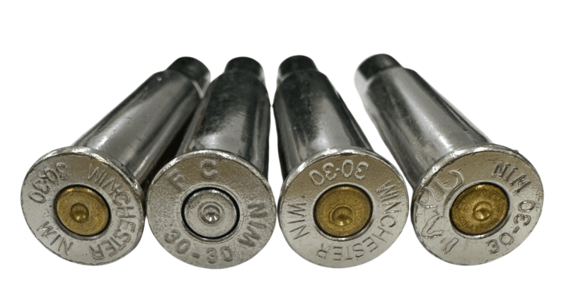 3030 30-30 winchester once fired Nickel Plated bulk brass for reloading in stock free shipping