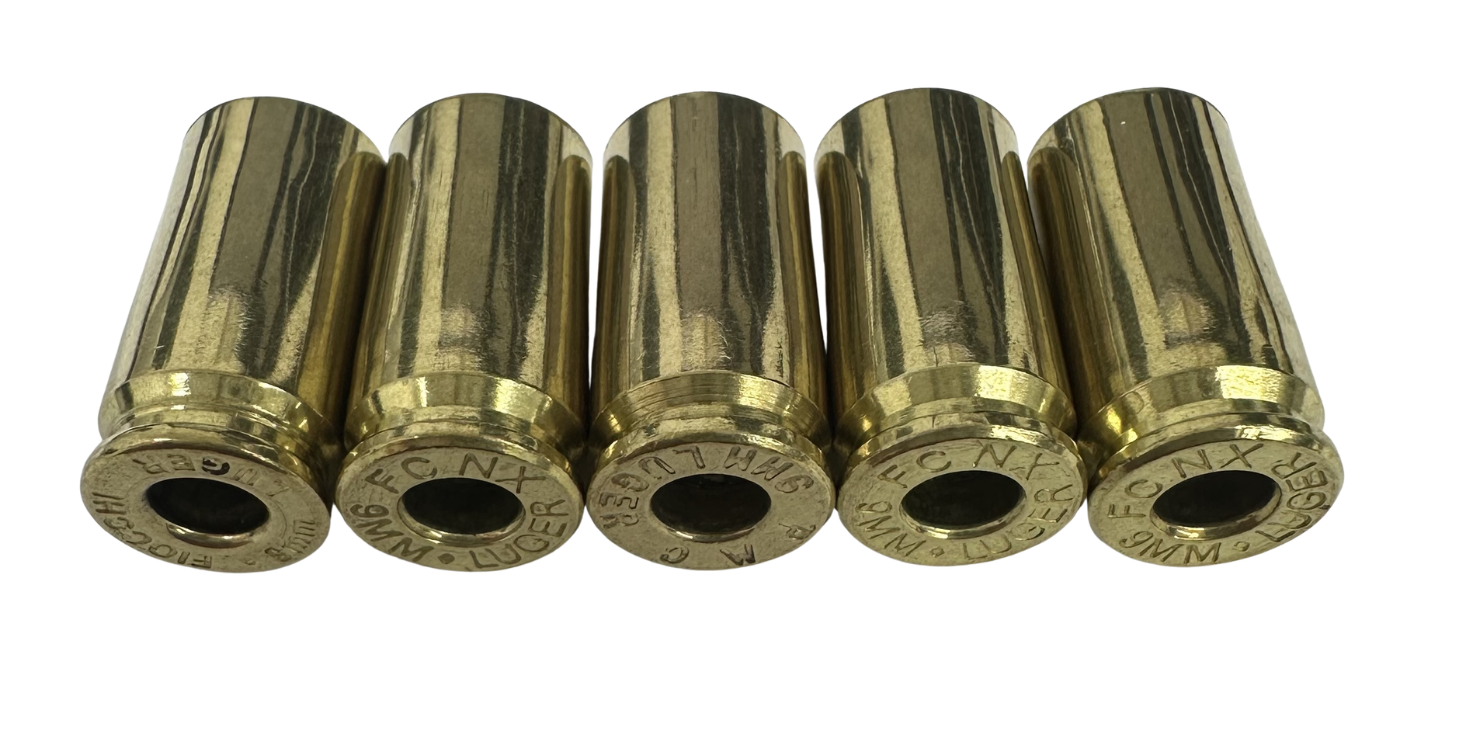 9MM Fully Processed Ready To Load Bulk competition Brass Resized Decapped primer pocket swaged Roll Sized Pressure Tested For Cracks and Washed To Help You Save Time
