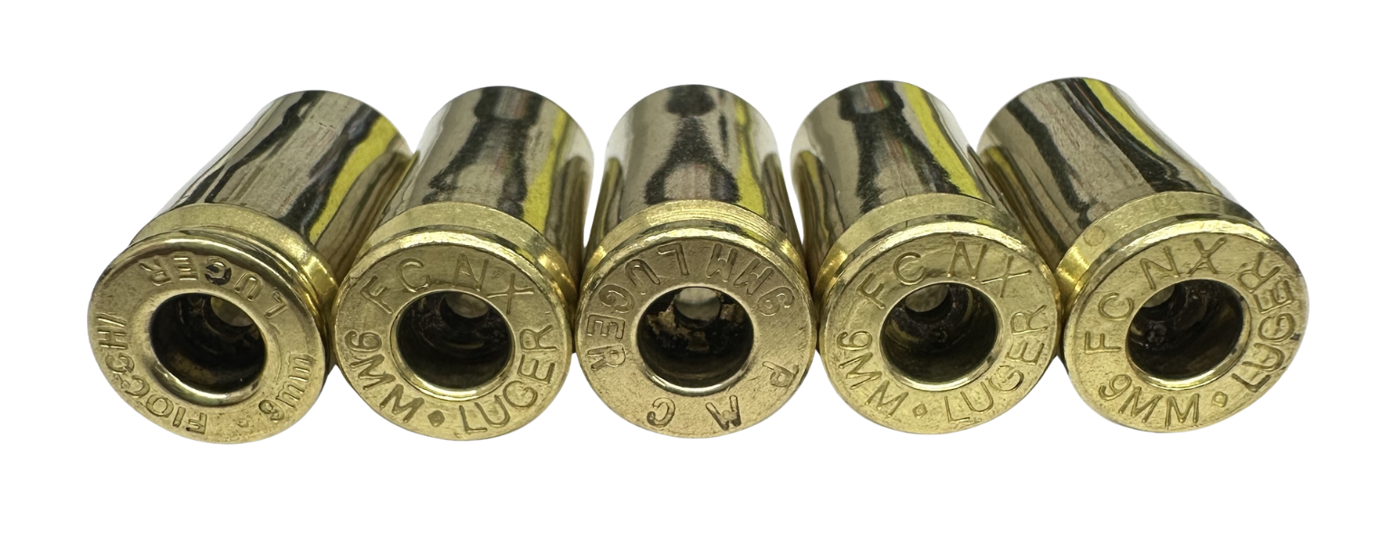 9MM Fully Processed Ready To Load Bulk competition Brass Resized Decapped primer pocket swaged Roll Sized Pressure Tested For Cracks and Washed To Help You Save Time