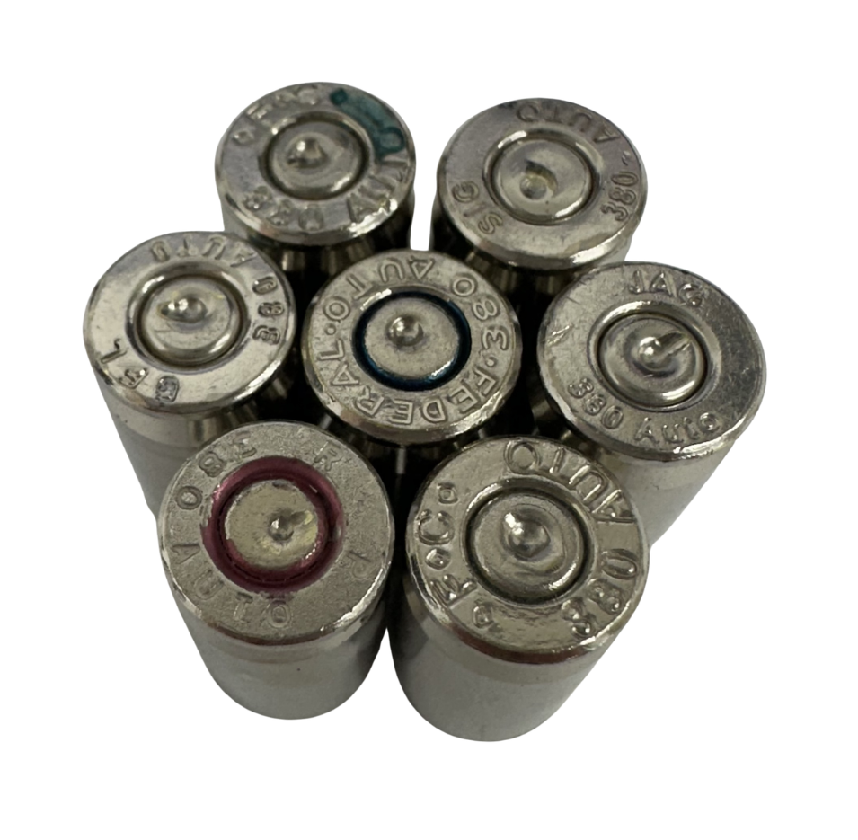 Once fired 380 acp nickel plated bulk brass .355 diameter for reloading accurate self defense ammo free shipping in stock 1