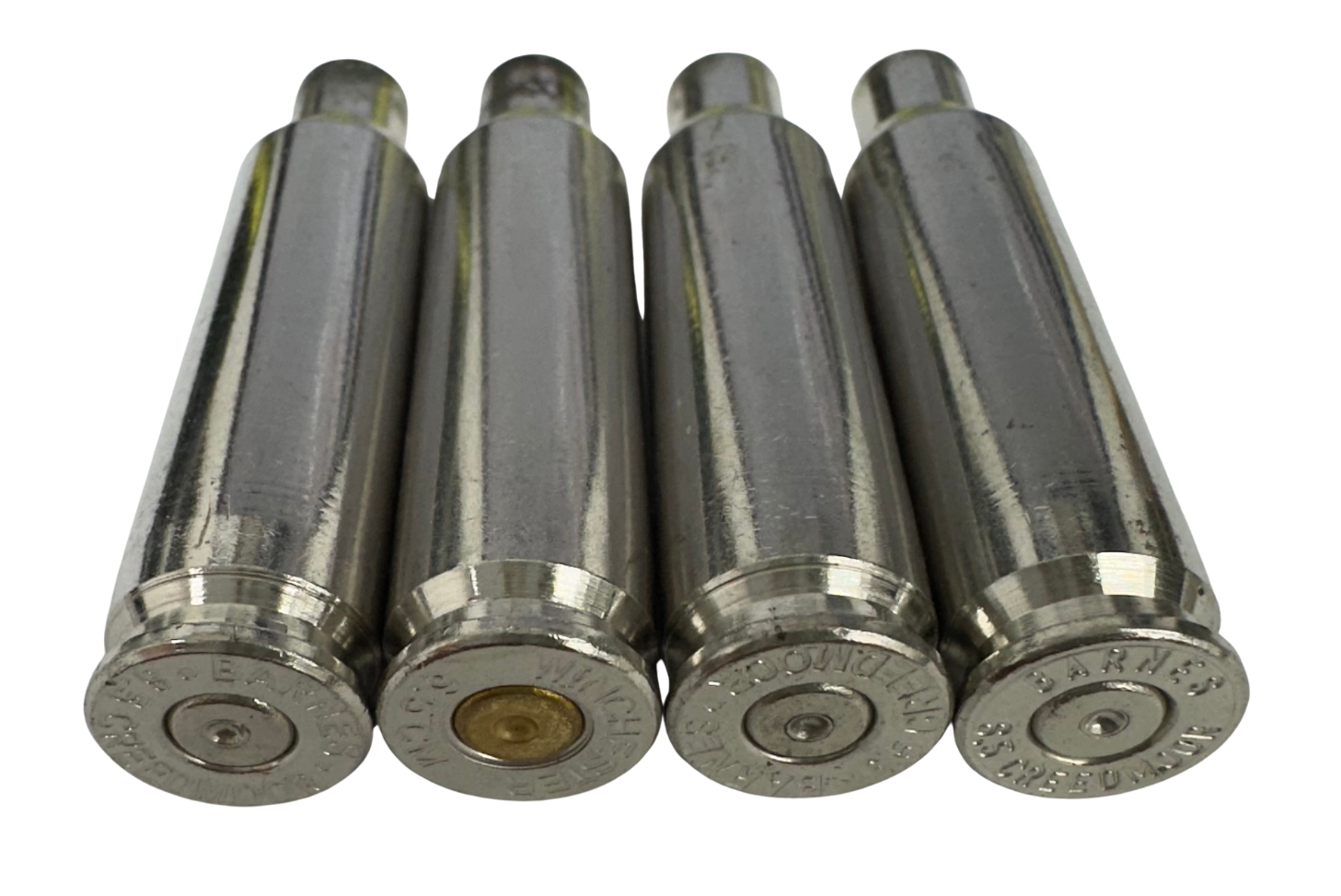 Once fired bulk 6.5 Creedmoor nickel plated large primer pocket brass for reloading accurate long range hunting and target ammo in stock with free shipping