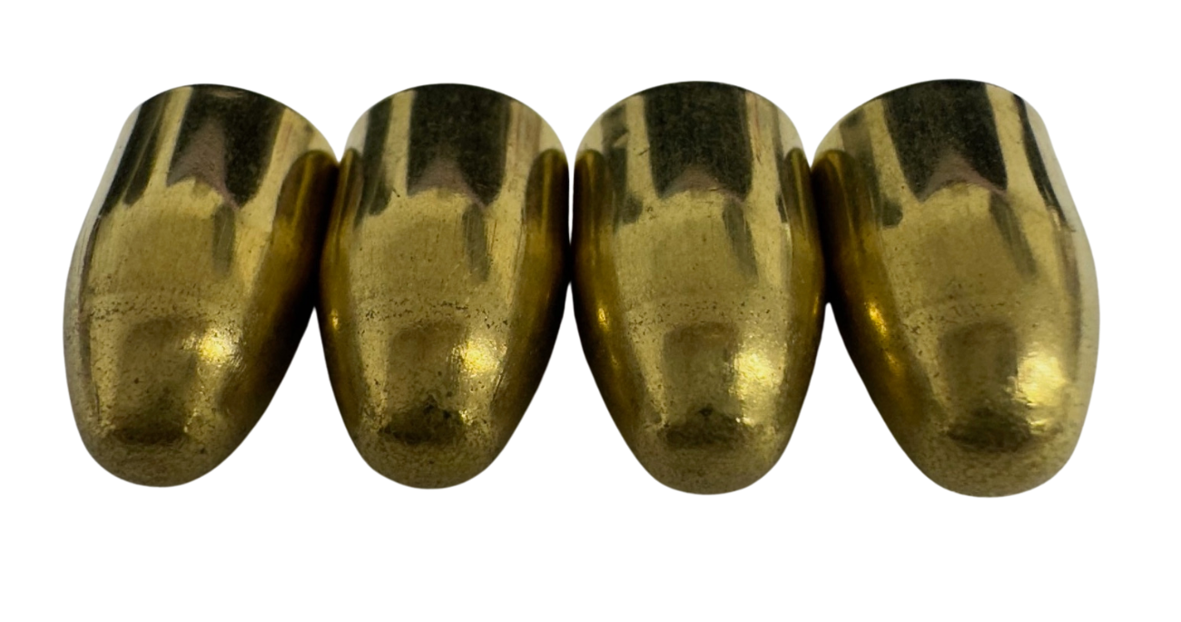 Four 9mm full metal jacket round nose bullets