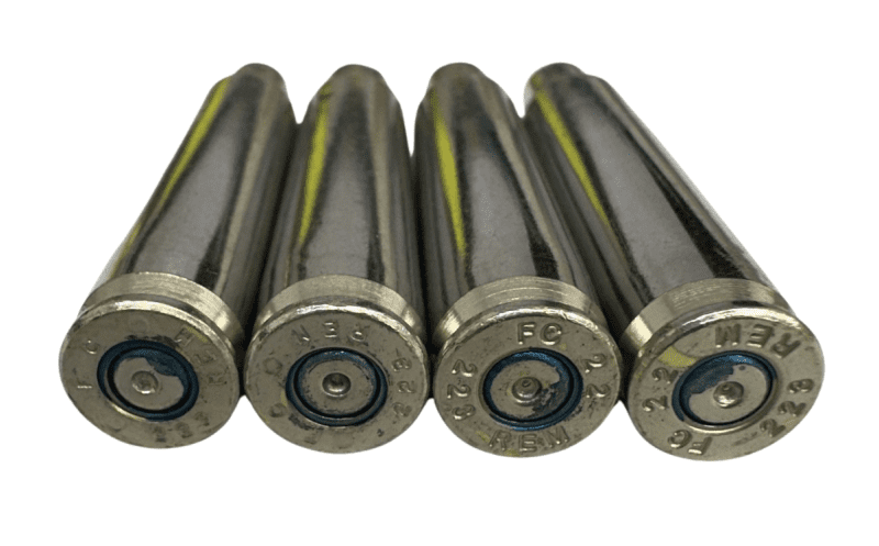 once fired .223 remington 5.56 nato nickel plated brass for reloading in stock free shipping