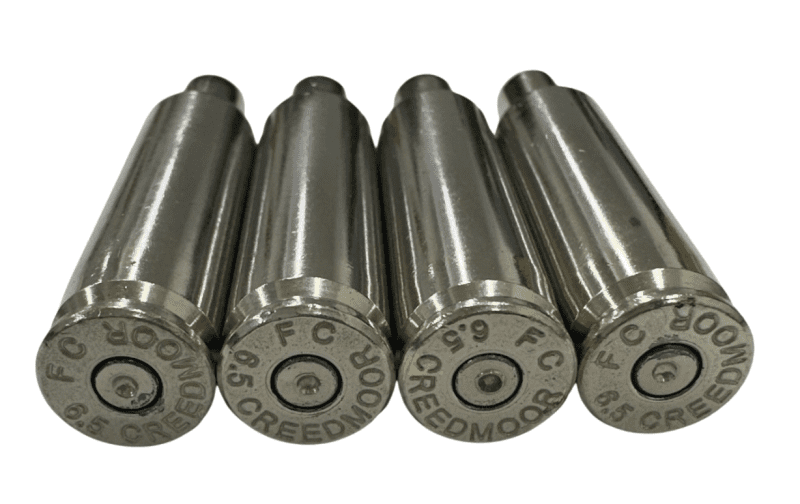 once fired 6.5 creedmoor small primer pocket nickel plated brass for reloading in stock free shipping