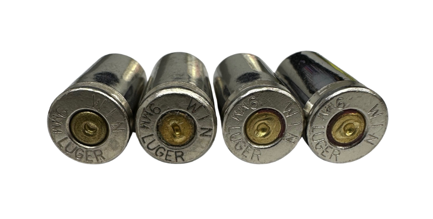 9MM All Winchester Stamp Nickel Plated Fired Brass(500 count) FREE TUMBLE CLEANING! - Image 1