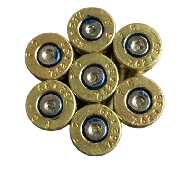 Once Fired 7.62 x 39 Reloadable Boxer Primed Bulk Brass For Reloading Your Own Target and Hunting AK47 and SKS Ammo In Stock With Free Shipping