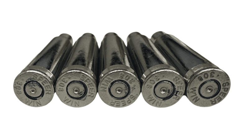 once fired nickel plated 308 winchester 7.62 x 51MM brass for reloading long range match ammo in stock free shipping